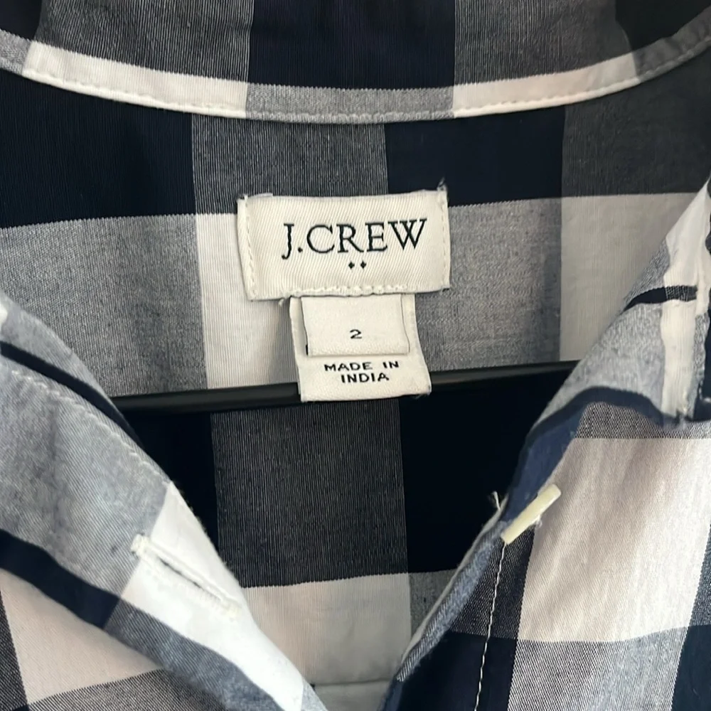 J.Crew Plaid Button-Down Shirt Dress with Belt | Size 2